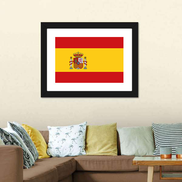 Flag Of Spain Canvas Wall Art-5 Horizontal-Gallery Wrap-22" x 12"-Tiaracle