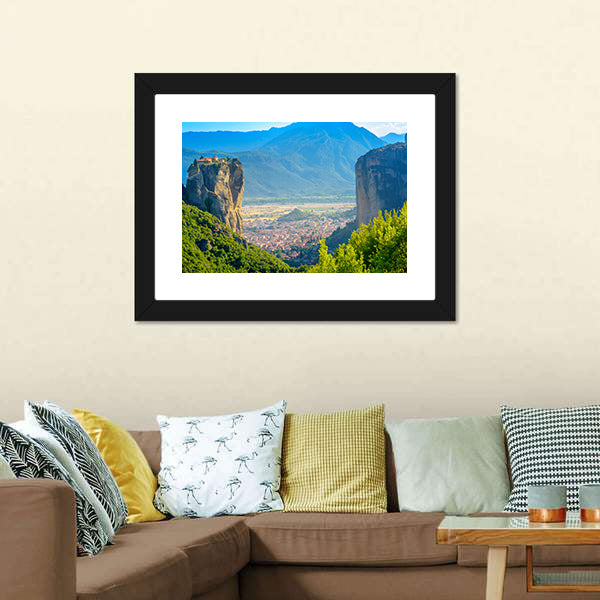 Meteora Monastery Perched on High Rock Canvas Wall Art