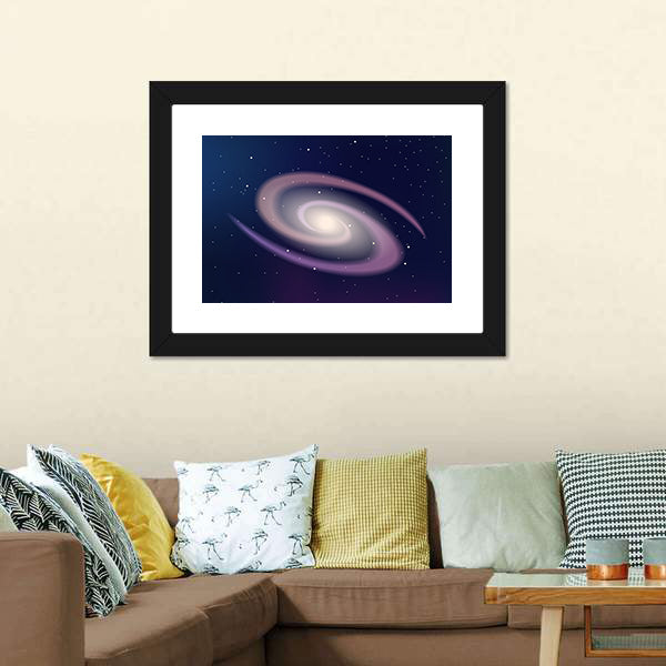 Dark Sky Reflecting Galaxy And Stars Canvas Wall Art-5 Horizontal-Gallery Wrap-22" x 12"-Tiaracle