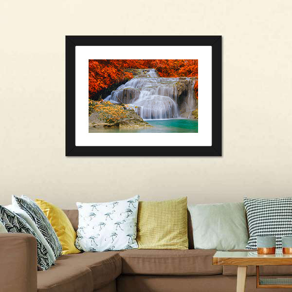 Erwan Waterfall Canvas Wall Art-5 Horizontal-Gallery Wrap-22" x 12"-Tiaracle