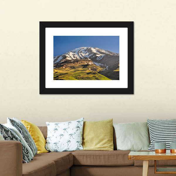 Majestic Snow-capped Volcano Peak Canvas Wall Art