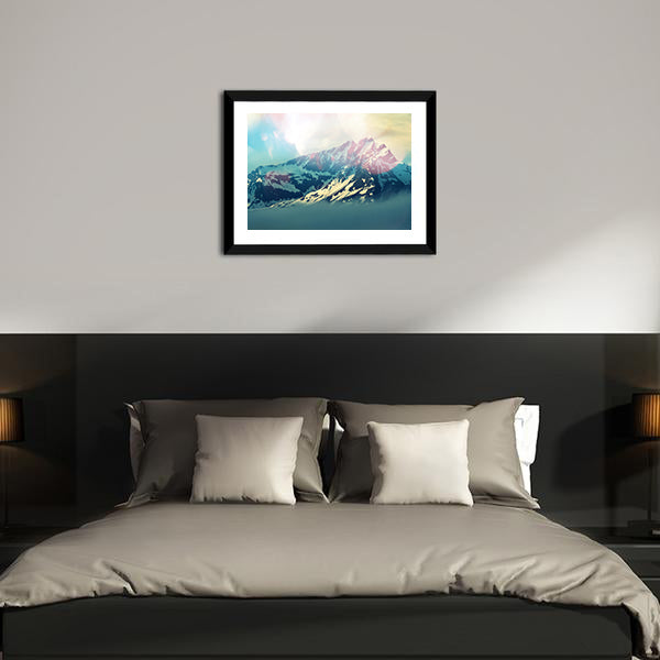 Majestic Mountain Peak in Bright Light Canvas Wall Art