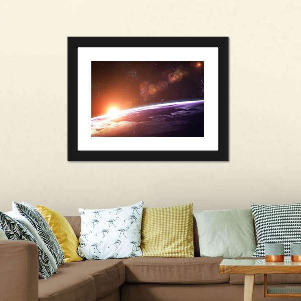 Beautiful Sunset On Planet Earth Canvas Wall Art-3 Horizontal-Gallery Wrap-25" x 16"-Tiaracle