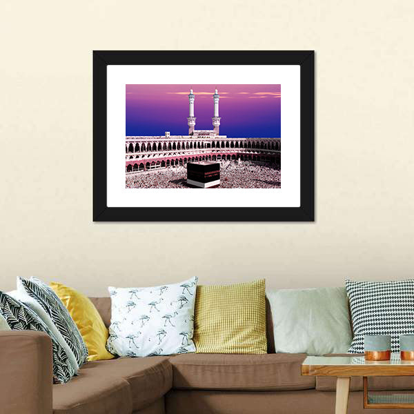 Holy Kaaba at Dusk Canvas Wall Art