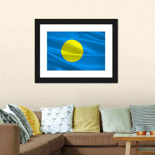 Flag Of Palau Canvas Wall Art-5 Horizontal-Gallery Wrap-22" x 12"-Tiaracle