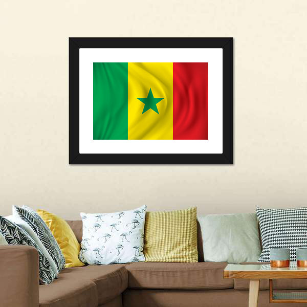 Flag Of Senegal Canvas Wall Art-5 Horizontal-Gallery Wrap-22" x 12"-Tiaracle