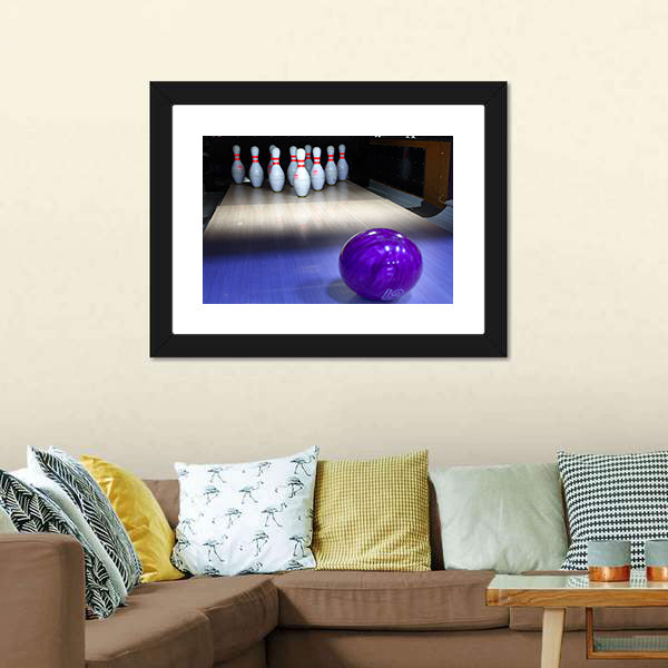 Bowling Ball And Pins Canvas Wall Art