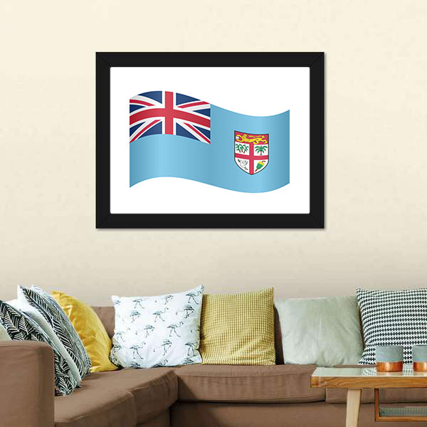 Fijian National Official Flag Canvas Wall Art-5 Horizontal-Gallery Wrap-22" x 12"-Tiaracle