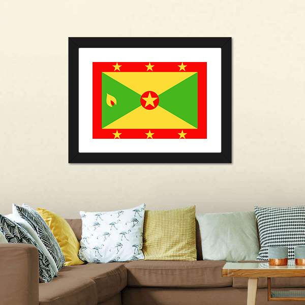 Grenada Flag Canvas Wall Art-5 Horizontal-Gallery Wrap-22" x 12"-Tiaracle
