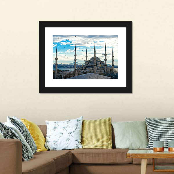 Blue Mosque Istanbul Canvas Wall Art-5 Horizontal-Gallery Wrap-22" x 12"-Tiaracle