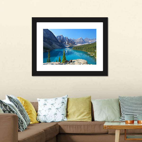 Moraine Lake In Canadian Rockies Canvas Wall Art