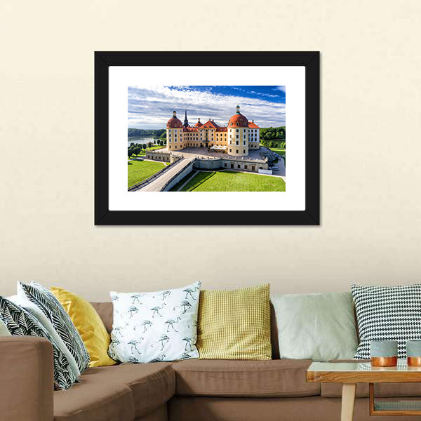 Moritzburg Castle in Saxony with Bridge Canvas Wall Art