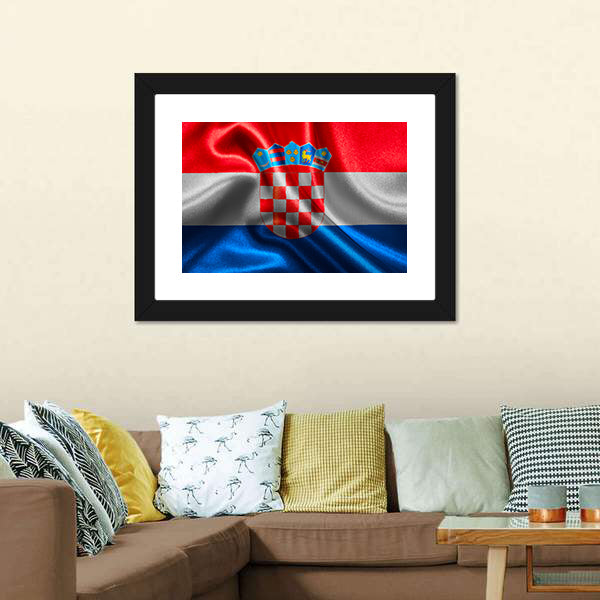 Croatian Wavy Flag Canvas Wall Art-5 Horizontal-Gallery Wrap-22" x 12"-Tiaracle