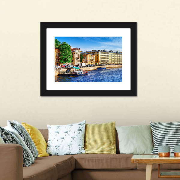 Fontanka Canal In Saint Petersburg Canvas Wall Art-3 Horizontal-Gallery Wrap-25" x 16"-Tiaracle