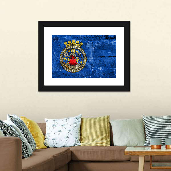 Flag Of Oslo Norway Canvas Wall Art-5 Horizontal-Gallery Wrap-22" x 12"-Tiaracle