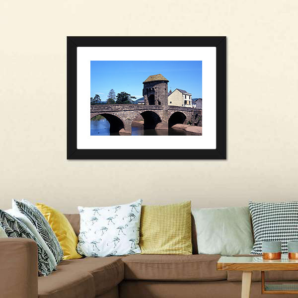 Monnow Bridge &amp; Gatehouse Canvas Wall Art-5 Horizontal-Gallery Wrap-22" x 12"-Tiaracle