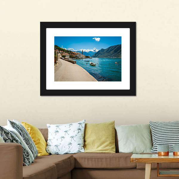Boka Kotor Bay In Montenegro Canvas Wall Art-3 Horizontal-Gallery Wrap-25" x 16"-Tiaracle