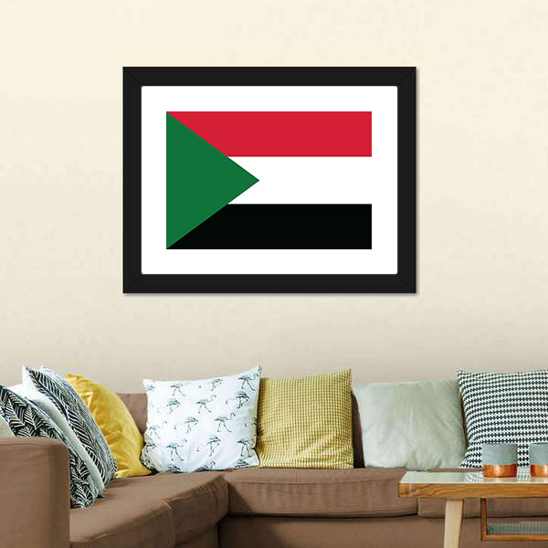 Flag Of Sudan Canvas Wall Art-5 Horizontal-Gallery Wrap-22" x 12"-Tiaracle