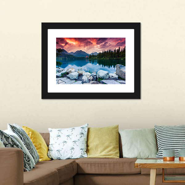 Mountain Lake In National Park High Tatra Canvas Wall Art-5 Horizontal-Gallery Wrap-22" x 12"-Tiaracle