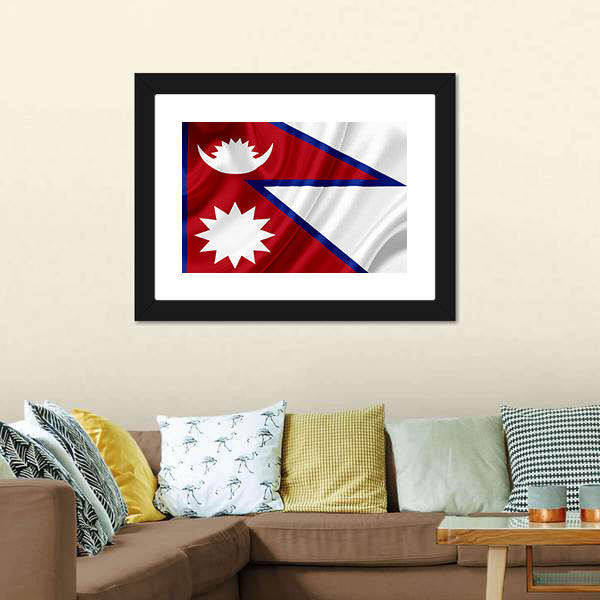 Waving Nepal Flag Canvas Wall Art