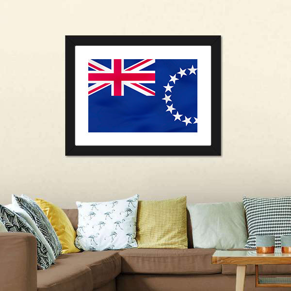 Cook Islands Flag with Circle of Stars Canvas Wall Art