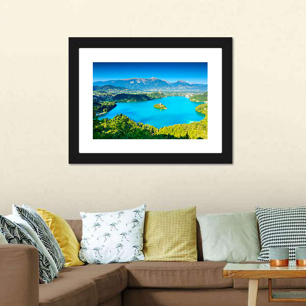 Bled Lake Slovenia Canvas Wall Art-5 Horizontal-Gallery Wrap-22" x 12"-Tiaracle