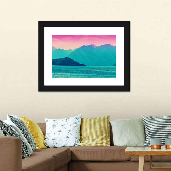 Alpine Mountains And Como Lake Canvas Wall Art-3 Horizontal-Gallery Wrap-25" x 16"-Tiaracle