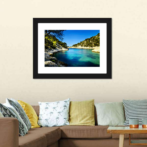 Calanques Of Port Pin In Cassis In France Canvas Wall Art-5 Horizontal-Gallery Wrap-22" x 12"-Tiaracle