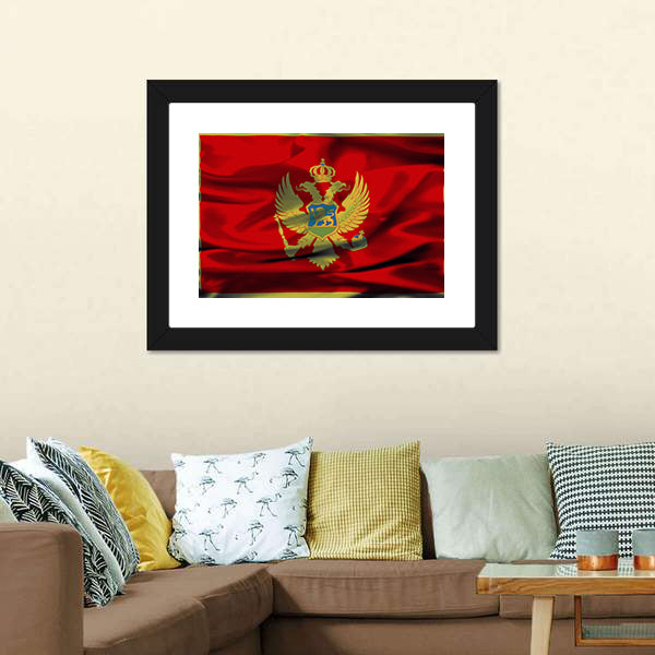 Montenegrin Flag Canvas Wall Art-5 Horizontal-Gallery Wrap-22" x 12"-Tiaracle