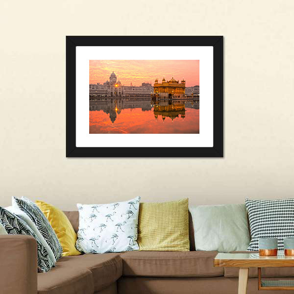 Golden Temple in Amritsar India Canvas Wall Art-5 Horizontal-Gallery Wrap-22" x 12"-Tiaracle