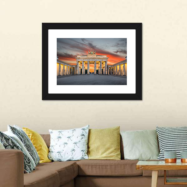 Famous Brandenburg Gate Canvas Wall Art-5 Horizontal-Gallery Wrap-22" x 12"-Tiaracle