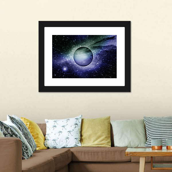 Nebula Planet And Star Dust Canvas Wall Art-5 Horizontal-Gallery Wrap-22" x 12"-Tiaracle