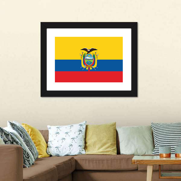 Ecuador Flag Canvas Wall Art-5 Horizontal-Gallery Wrap-22" x 12"-Tiaracle