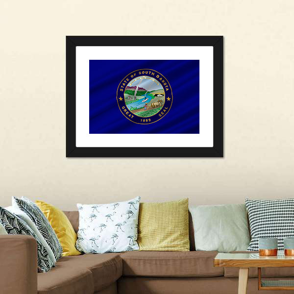 Flag Of South Dakota Canvas Wall Art-5 Horizontal-Gallery Wrap-22" x 12"-Tiaracle