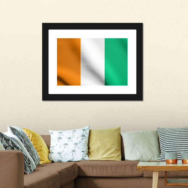 Flag Of Ivory Coast Canvas Wall Art-5 Horizontal-Gallery Wrap-22" x 12"-Tiaracle