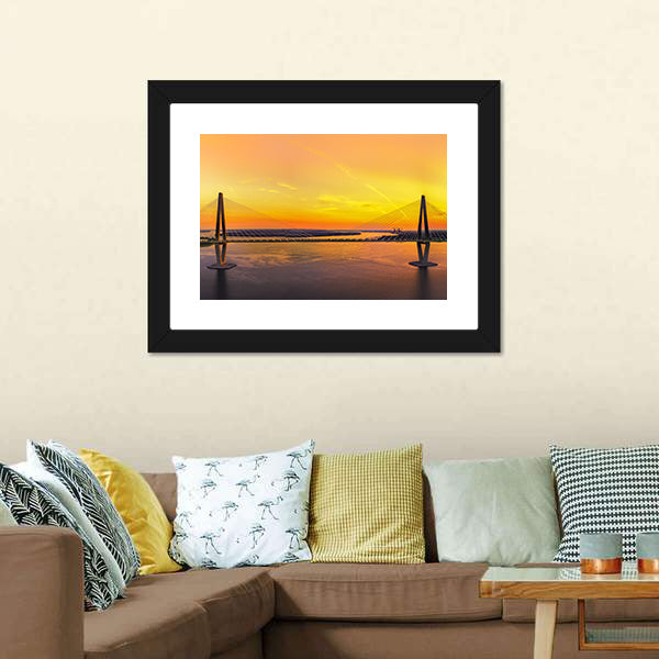 Charleston Bridge at Sunset Canvas Wall Art