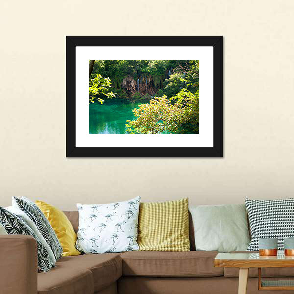 Emerald Forest Lake Canvas Wall Art