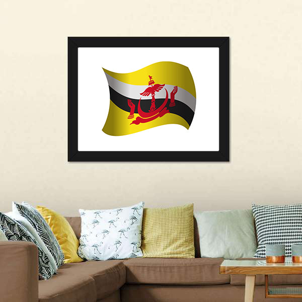 Brunei Flag Canvas Wall Art-5 Horizontal-Gallery Wrap-22" x 12"-Tiaracle