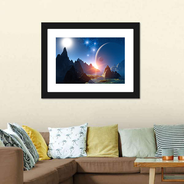 3D Fantasy Landscape Canvas Wall Art-3 Horizontal-Gallery Wrap-25" x 16"-Tiaracle
