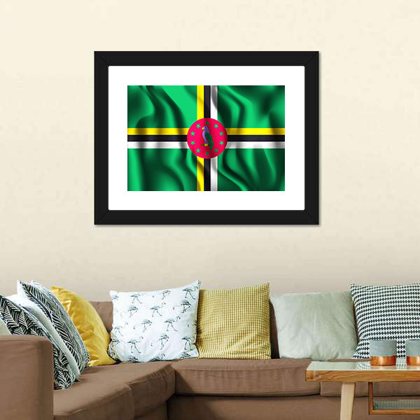 Flag Of Dominica Canvas Wall Art-5 Horizontal-Gallery Wrap-22" x 12"-Tiaracle