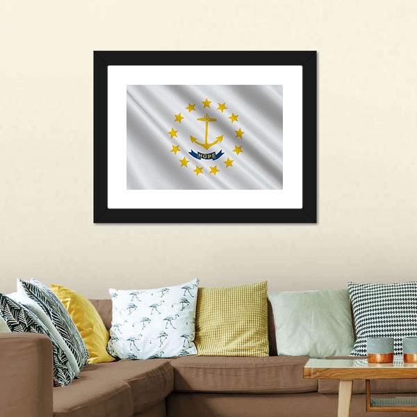 Flag Of Rhode Island Canvas Wall Art-5 Horizontal-Gallery Wrap-22" x 12"-Tiaracle