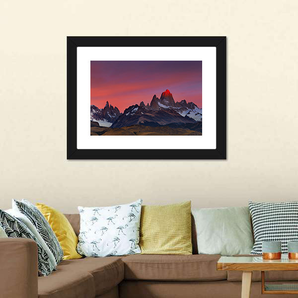 Mount Fitz Roy Canvas Wall Art-5 Horizontal-Gallery Wrap-22" x 12"-Tiaracle
