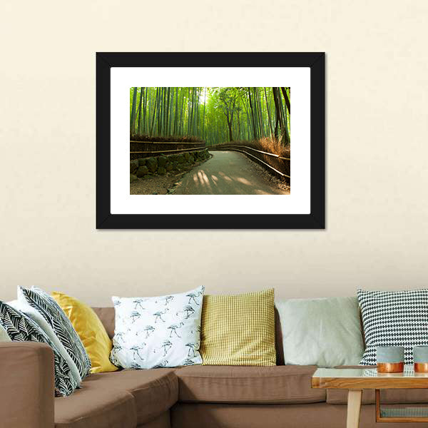 Arashiyama Bamboo Grove In Kyoto Japan Canvas Wall Art-3 Horizontal-Gallery Wrap-25" x 16"-Tiaracle