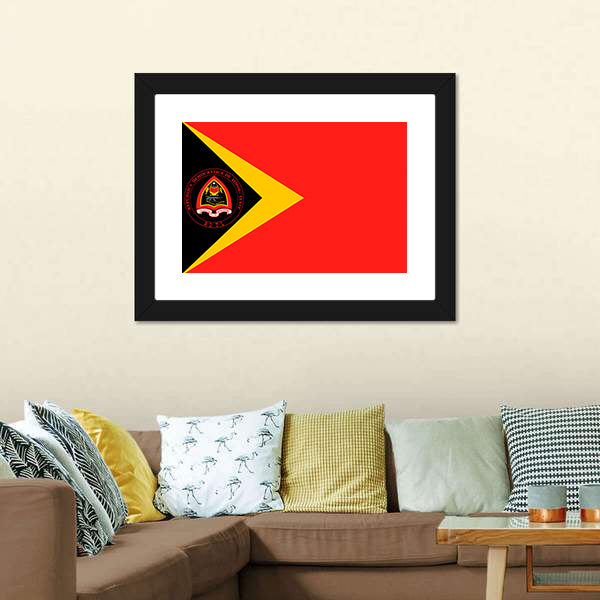 Flag Of East Timor Canvas Wall Art-5 Horizontal-Gallery Wrap-22" x 12"-Tiaracle