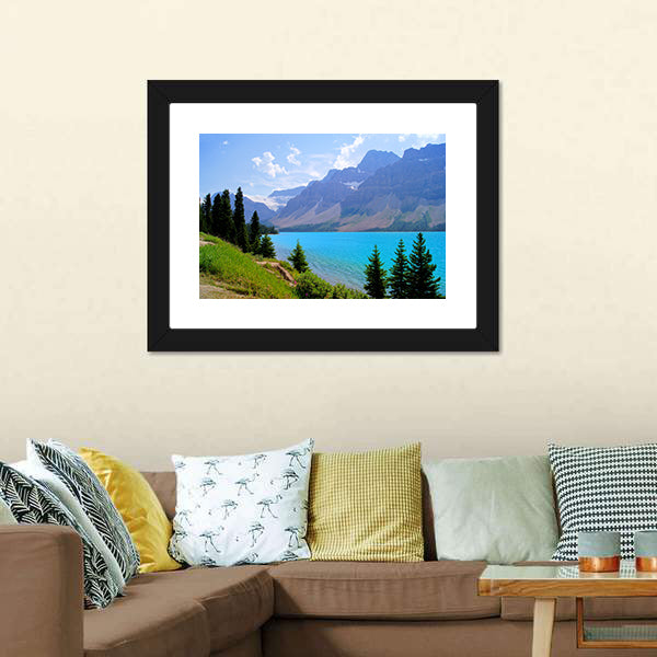 Bow Lake In Canada Canvas Wall Art-5 Horizontal-Gallery Wrap-22" x 12"-Tiaracle