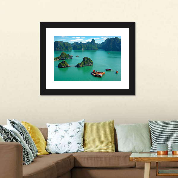 Ha Long Bay Vietnam Canvas Wall Art-5 Horizontal-Gallery Wrap-22" x 12"-Tiaracle