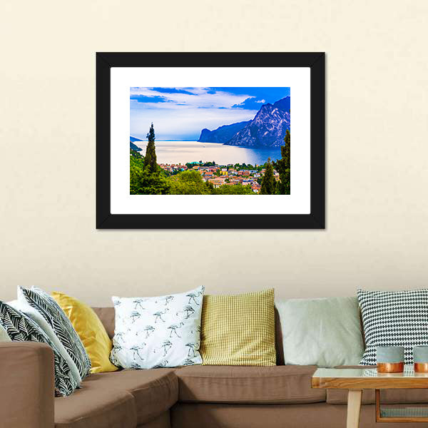 Lago Di Garda Lakeside Town Canvas Wall Art