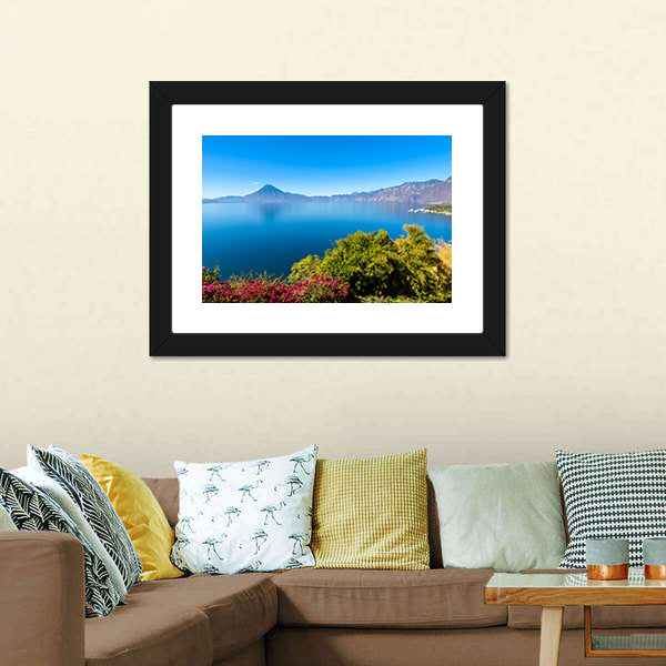 Volcanoes Over Lake Atitlan Canvas Wall Art