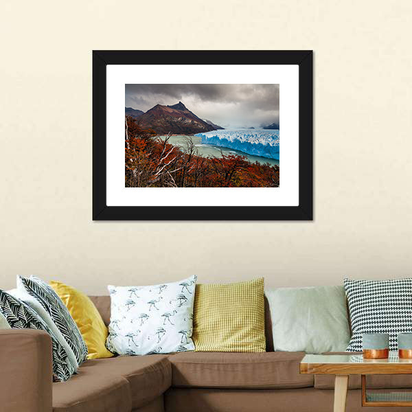 Glacier Perito Moreno National Park In Autumn Canvas Wall Art-3 Horizontal-Gallery Wrap-25" x 16"-Tiaracle