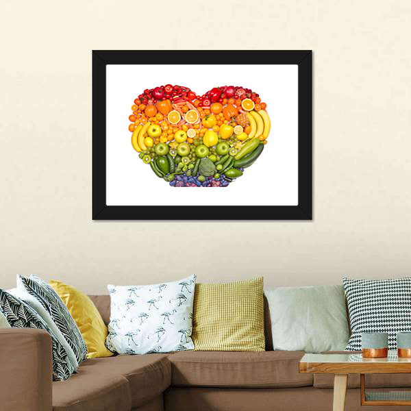 Heart Of Fruits And Vegetables Canvas Wall Art-5 Horizontal-Gallery Wrap-22" x 12"-Tiaracle